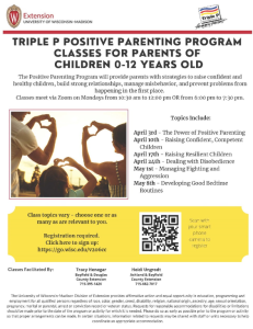 FREE Positive Parenting Virtual Seminars and Discussion groups for parents/caregivers 0-12!